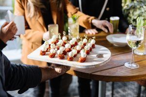 Guests enjoying canapés at The Island, one of the best premier corporate function venues in Perth