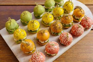 Colourful canapés served at one of the top corporate Christmas party venues in Perth, The Island at Elizabeth Quay